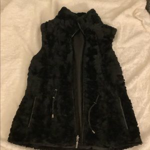 Black fur vest